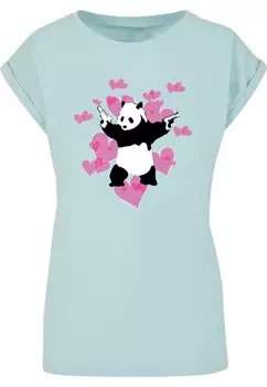 Рубашка Merchcode Brandalised - Panda Guns With Hearts, светло-синий