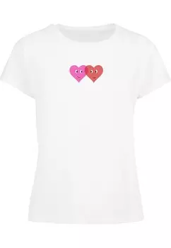 Рубашка Merchcode Hugs & Love - Two Hearts, белый