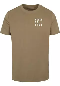 Рубашка Merchcode Never On Time, хаки