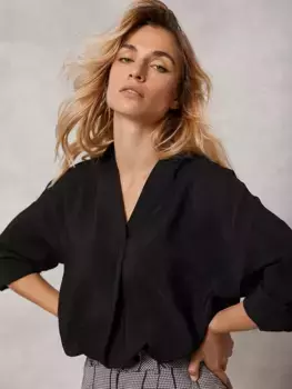 Рубашка Mint Velvet Button Cuff Long Sleeved, черный