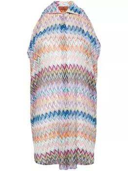 Рубашка Missoni с вырезом зигзагом, синяя