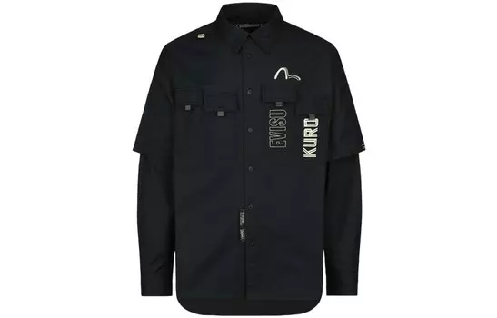 Рубашка мужская черная Evisu, черный