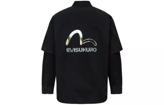Рубашка мужская черная Evisu, черный
