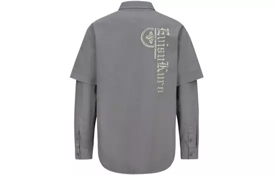 Рубашка мужская серая Evisu, серый