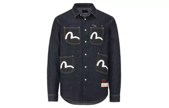 Рубашка мужская синяя Evisu, синий