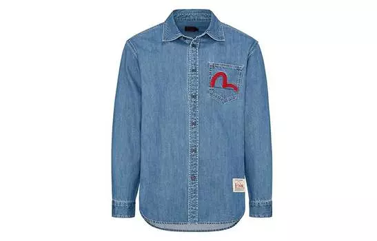 Рубашка мужская синяя Evisu, синий