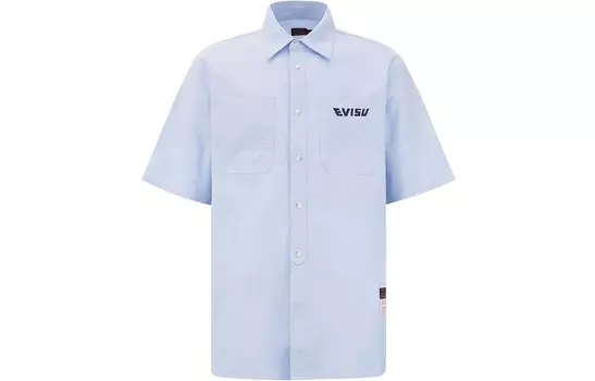 Рубашка мужская синяя Evisu, синий