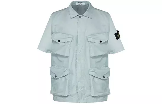Рубашка мужская жемчужно-серая Stone Island, серый
