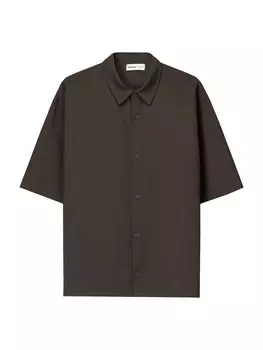 Рубашка на пуговицах Comfort fit Bershka, коричневый