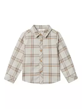 Рубашка на пуговицах NAME IT Regular fit Button Up Shirt, цвет grey/greige
