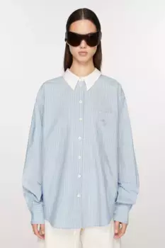 Рубашка на пуговицах в полоску Acne Studios, Blue/white