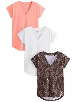 Рубашка Next, цвет Apricot/Black/White