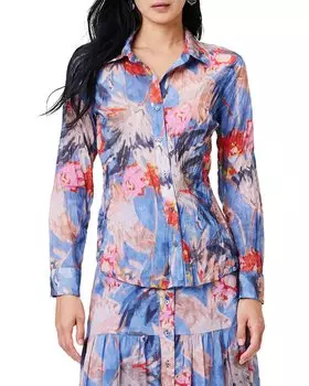 Рубашка NIC+ZOE Petite Dreamscape Crinkle Nic + Zoe, синий