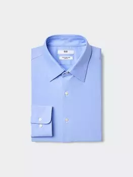 Рубашка облегающего кроя из джерси Uniqlo, цвет 64 синий