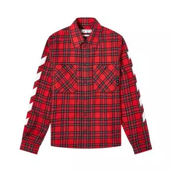 Рубашка Off-White Diag Flannel Shirt 'Samba/White', белый