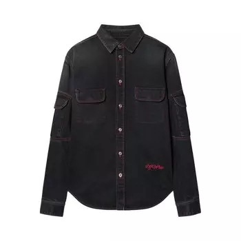 Рубашка Off-White Script Samurai Den Shirt, цвет Vintage Black/Red