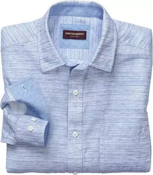 Рубашка Ombre Linen Johnston & Murphy, синий