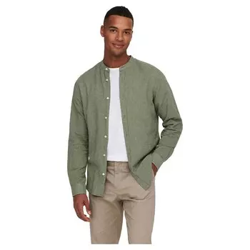 Рубашка Only & Sons Mao Collar Caiden, зеленый