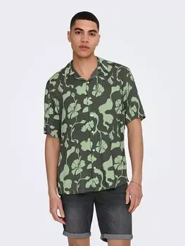 Рубашка ONLY & SONS Regular fit, зеленый