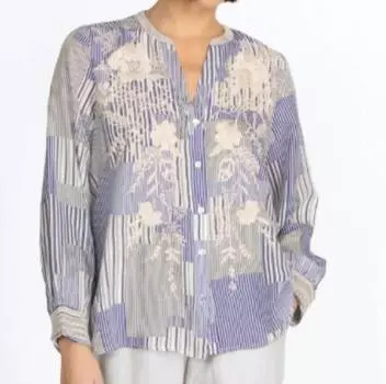 Рубашка Osiris Relaxed Button Down синего цвета Johnny Was