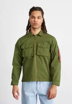 Рубашка OVERSHIRT Alpha Industries, темно-зеленый