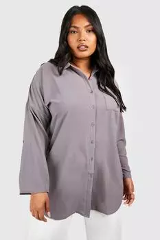 рубашка оверсайз Boohoo, серый