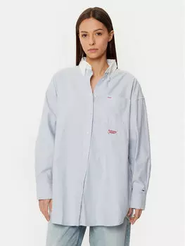 Рубашка оверсайз Tommy Jeans, синий