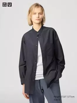 Рубашка оверсайз Uniqlo, черный
