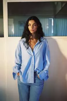 Рубашка оксфорд ZARA, синий