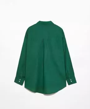 Рубашка Oysho Linen Long Sleeved, зеленый