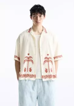 Рубашка PALM TREE PULL&BEAR, белый