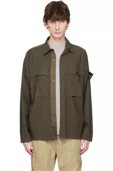 Рубашка Paracadute из эластичного хлопка цвета хаки Stone Island