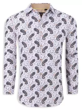 Рубашка Performance Slim Fit с рисунком Azaro Uomo, белый