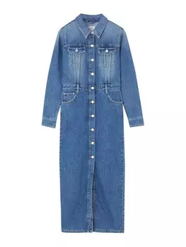Рубашка-платье Pull&Bear, синий