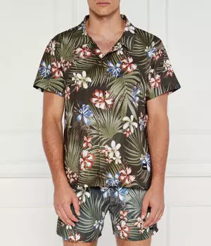 Рубашка пляжная Boss Regular Fit, зеленый