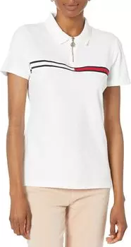 Рубашка-поло 1/4 Zip Global Polo Tommy Hilfiger, ярко-белый