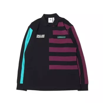 Рубашка-поло Adidas, бирюзовый/черный/сиреневый