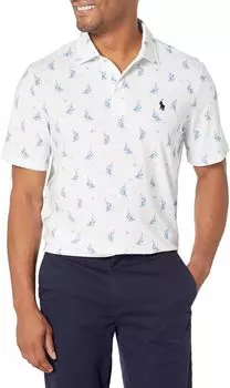 Рубашка-поло Classic Fit Performance Polo Shirt Polo Ralph Lauren, цвет Prepster Sailboats/Ceramic/White