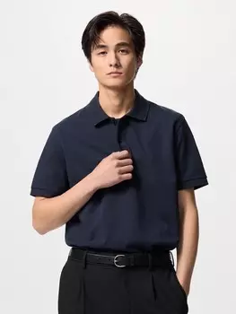 Рубашка-Поло dry kanoko Uniqlo, синий