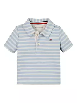 Рубашка-поло из эластичного хлопка Tommy Hilfiger Junior, синий