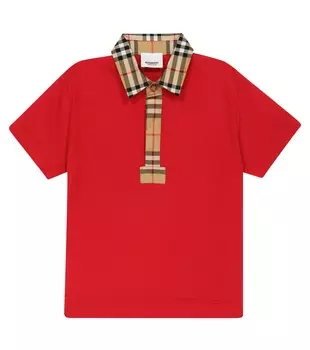 Рубашка поло из хлопка Burberry, красный