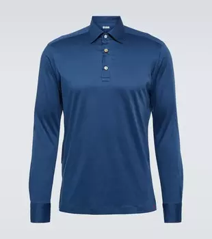 Рубашка поло из хлопка Kiton, синий