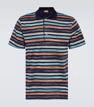 Рубашка-поло из хлопка в полоску Missoni, разноцветный