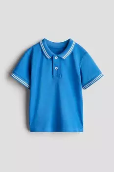 Рубашка поло из хлопкового пике H&M, синий
