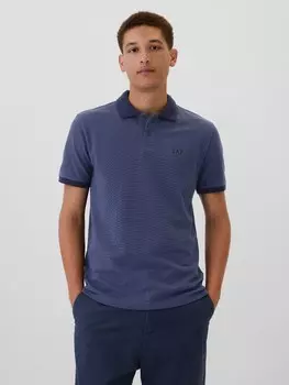 Рубашка-Поло из пике Gap, синий