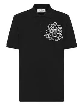 Рубашка поло из пике SS Skull&Bones PHILIPP PLEIN, черный