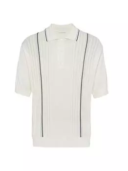 Рубашка поло из шелка и хлопка Prada, белый