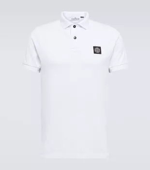Рубашка поло из смесового хлопка Stone Island, белый