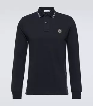 Рубашка поло из смесового хлопка Stone Island, синий