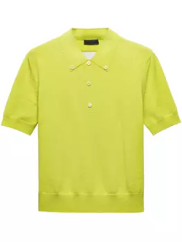 Рубашка поло из вирджинской шерсти Prada, желтый